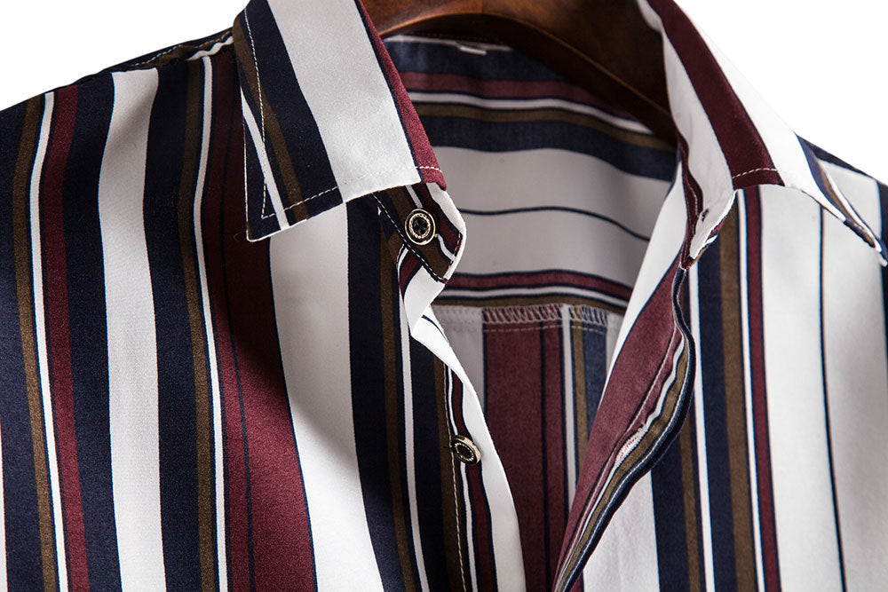 Men's Striped Short Sleeves Summer Beach T Shirts