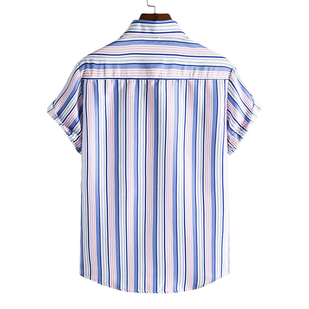 Men's Striped Short Sleeves Summer Beach T Shirts