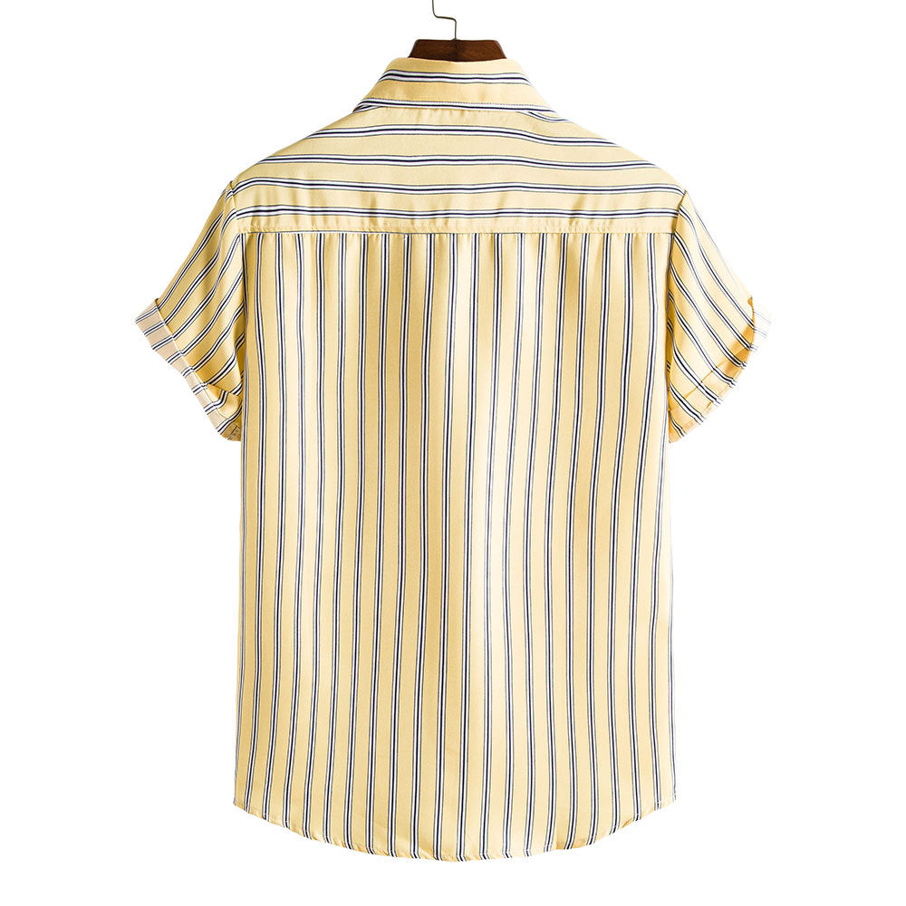 Men's Striped Short Sleeves Summer Beach T Shirts