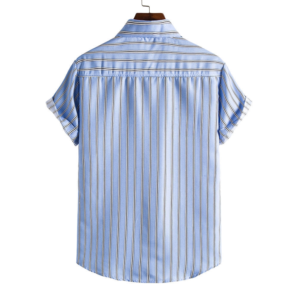 Men's Striped Short Sleeves Summer Beach T Shirts
