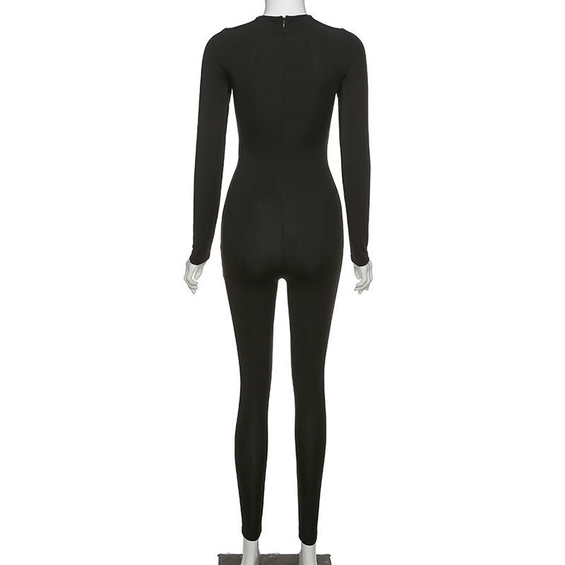 Sexy High Waist Long Sleeves Yoga Sporting Jumpsuits