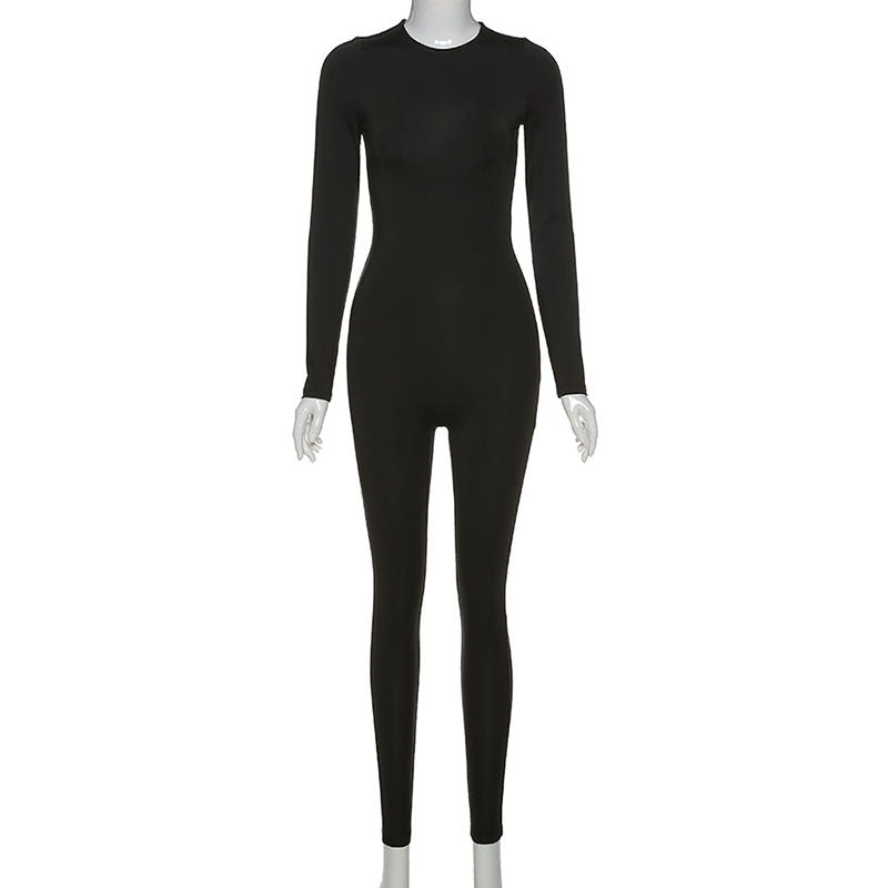 Sexy High Waist Long Sleeves Yoga Sporting Jumpsuits