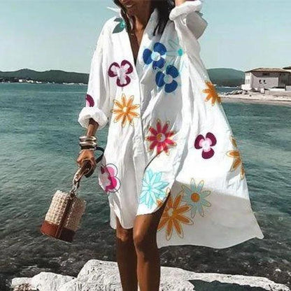 Summer Classy Beach Loose Shirt Dresses-STYLEGOING