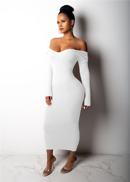 Sexy Off The Shoulder Knitting Dresses for Women