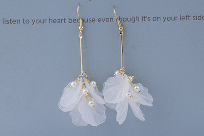 Elegant Preserved Fresh Flower Design Women Dangle Earrings