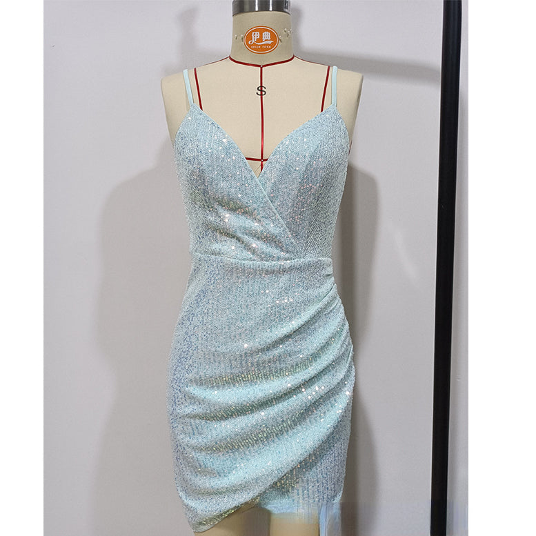 Sexy Sequined Evening Party Mini Dresses