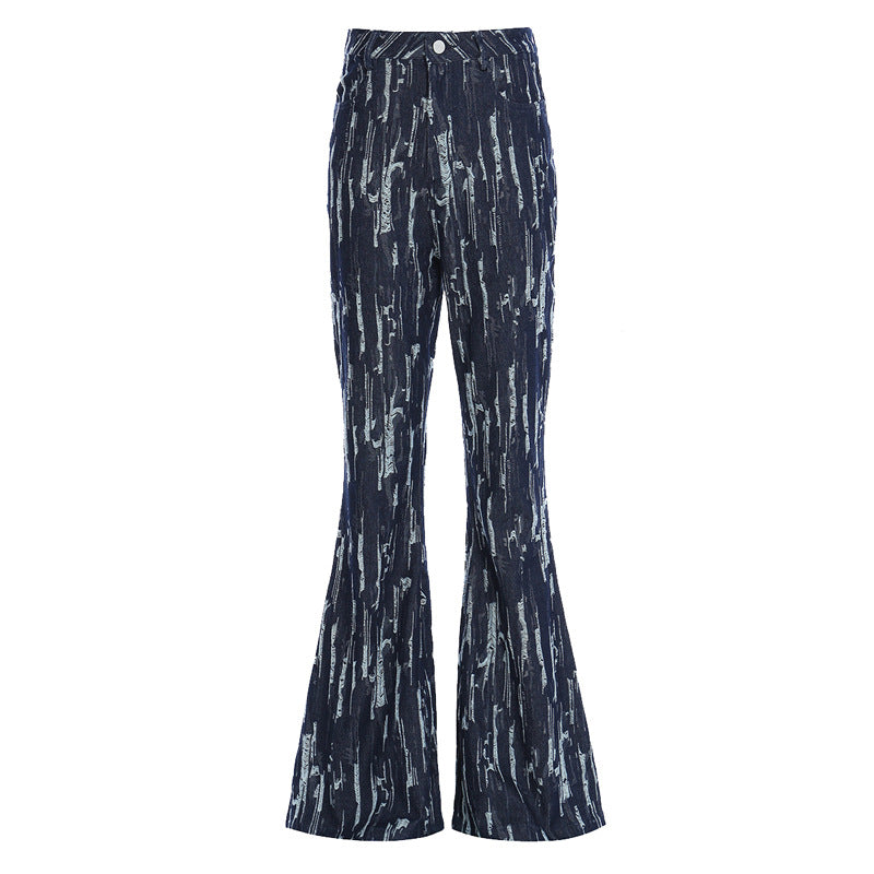 Designed Vintage Denim Trumpet Pants for Women