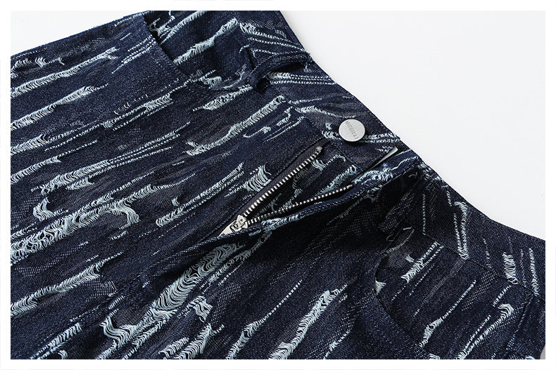 Designed Vintage Denim Trumpet Pants for Women