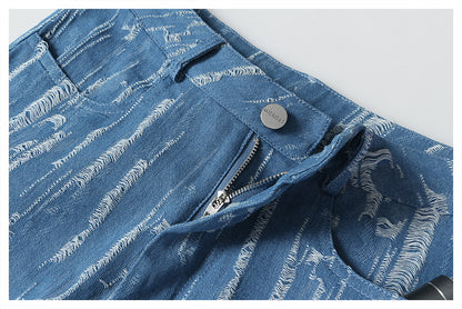 Designed Vintage Denim Trumpet Pants for Women