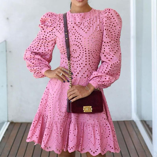Women Hollow Out Short Dresses-STYLEGOING