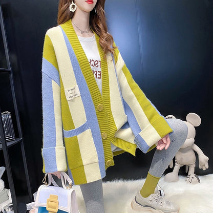 Casual Striped Knitting Cardigan Sweaters