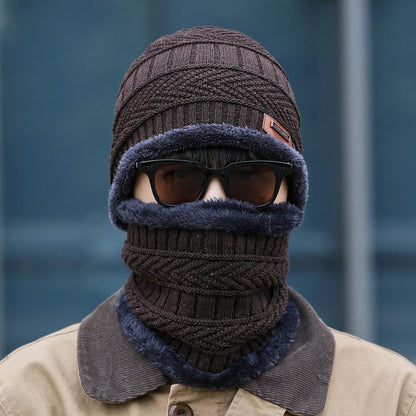 Men's Fleece Liner Winter Knitting Hats&Scarf--Free Shipping at meselling99