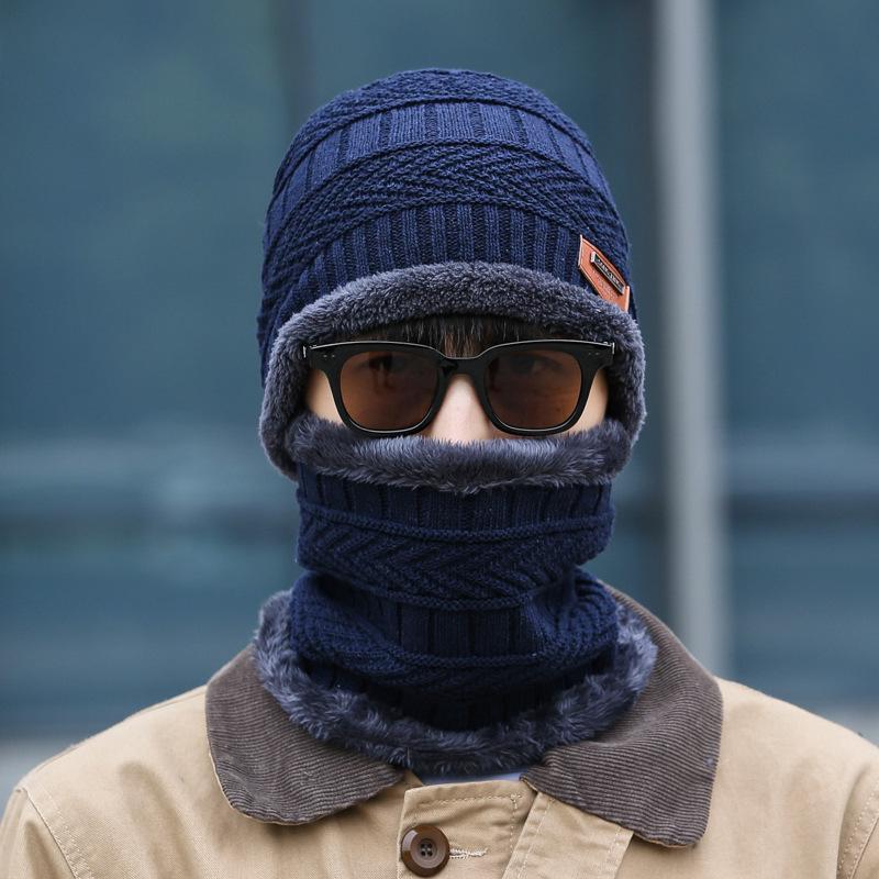Men's Fleece Liner Winter Knitting Hats&Scarf--Free Shipping at meselling99