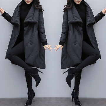 Black Women Cape Style Winter Overcoat
