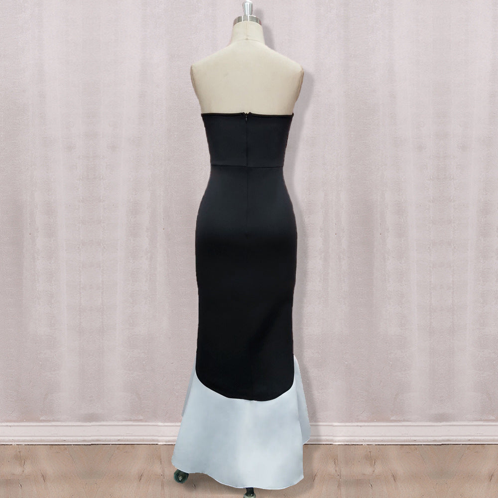 Strapless Women Irregular Ruffed Sexy Plus Size Dresses
