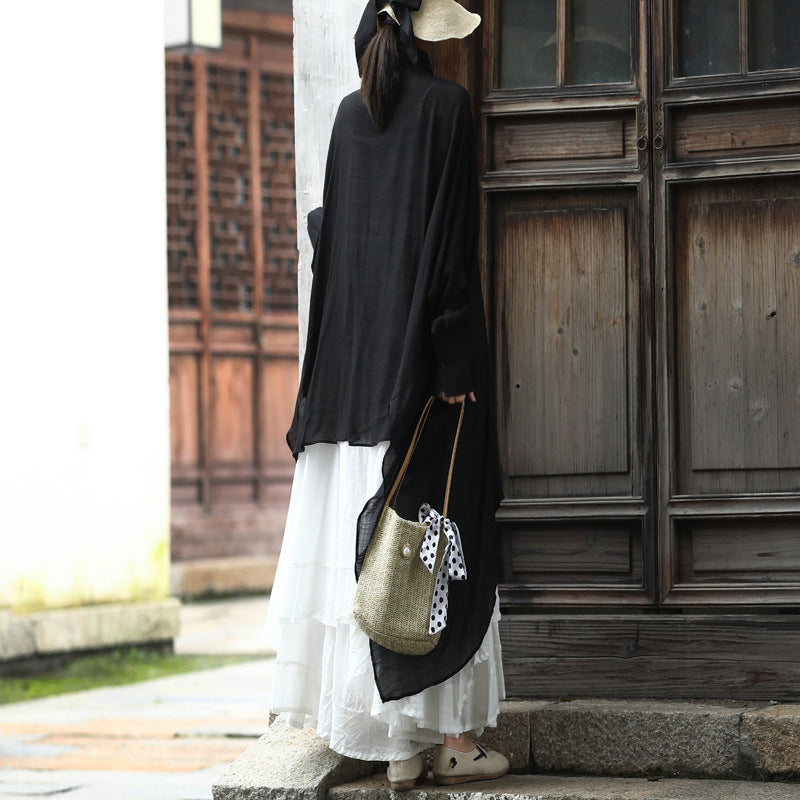 Simple Design Linen Long Shirts and Sun Dress