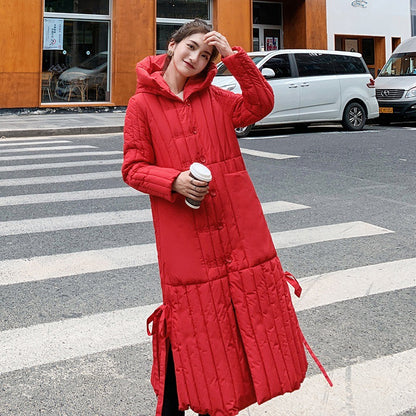 Winter Long Cotton Overcoats for Women