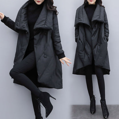 Black Women Cape Style Winter Overcoat