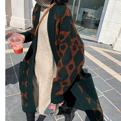 Women Woolen Plus Sizes Knitting Overcoat