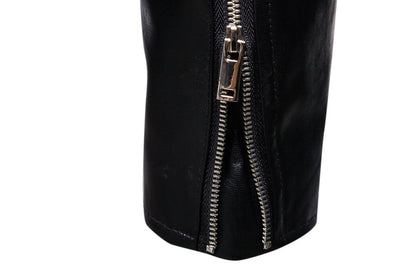 Black Plus Sizes Pu Leather Jacket & Coats