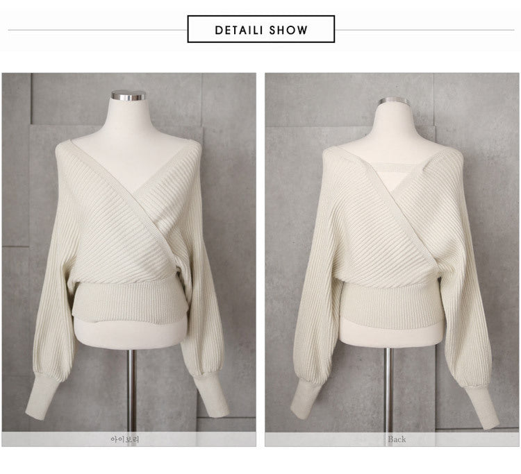 Women Knitting Bat Sleeves Tops and Sheath Skirts 2pcs Sets