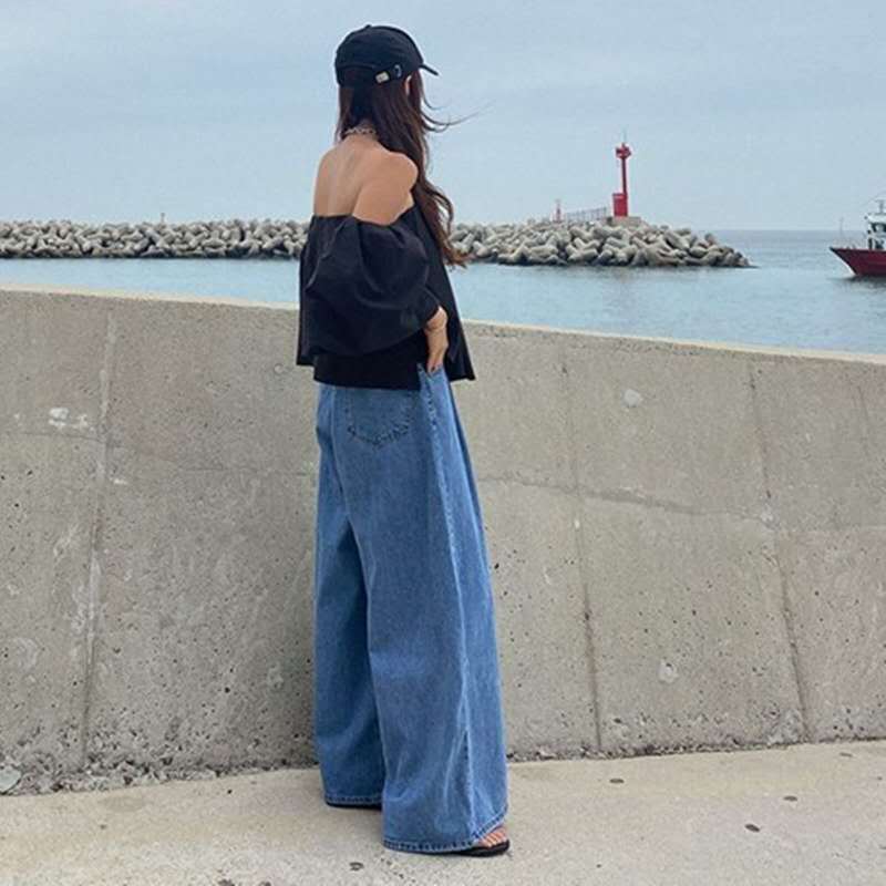 Fashion Casual Denim Wide Leg Jeans for Women