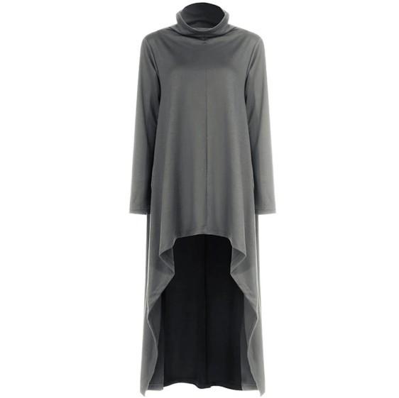 Women Irregular High Neck Sporting Long Hoodies-STYLEGOING