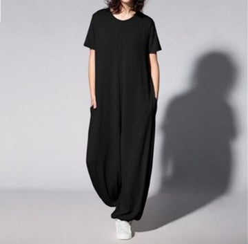 Plus Size Casual Short Sleeves Jumpsuits-STYLEGOING