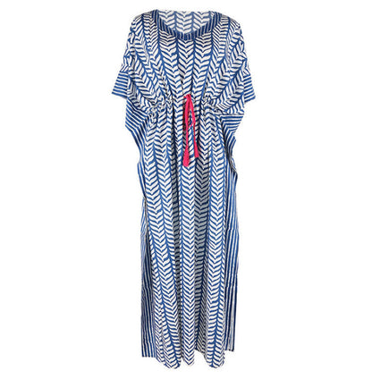 Casual Strawtring Waist Beachwear Cover Ups Dresses