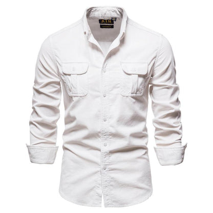 Casual Men Cotton Long Sleeves Shirts
