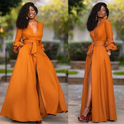 Sexy Long Sleeves Blet Shirt Dress-STYLEGOING
