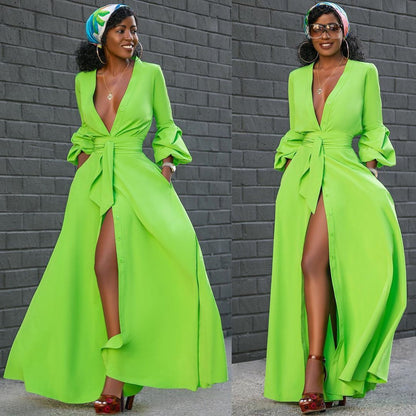 Sexy Long Sleeves Blet Shirt Dress-STYLEGOING