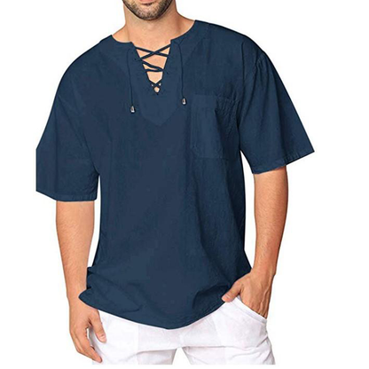 Hot Selling Linen Men Short Sleeves Shirts-STYLEGOING