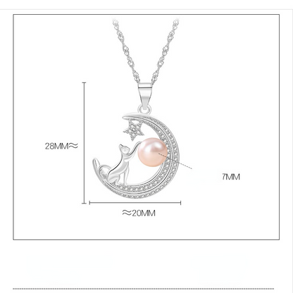 Fashion Moon Star Design Sterling Sliver Necklace