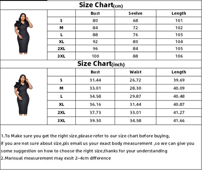 Elegant Women Ruffled Office Lady Dresses