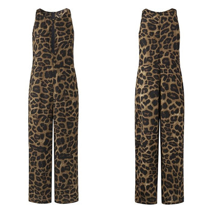 Sexy Leopard Plus Size Women Casual Rompers-STYLEGOING