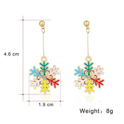 Fashion Christmas Snowflake Drop Earring for Women