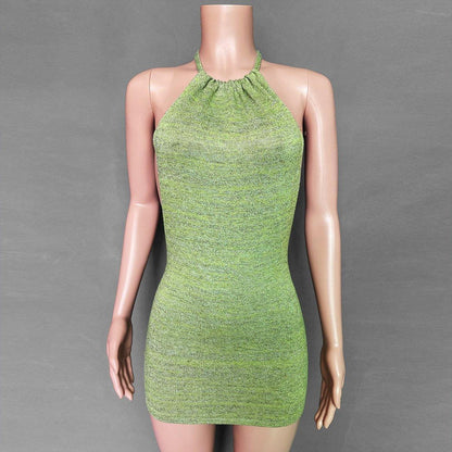 Holiday Sheath Halter Knitting Dresses-STYLEGOING