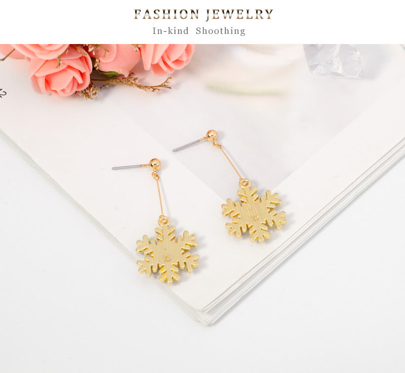 Fashion Christmas Snowflake Drop Earring for Women