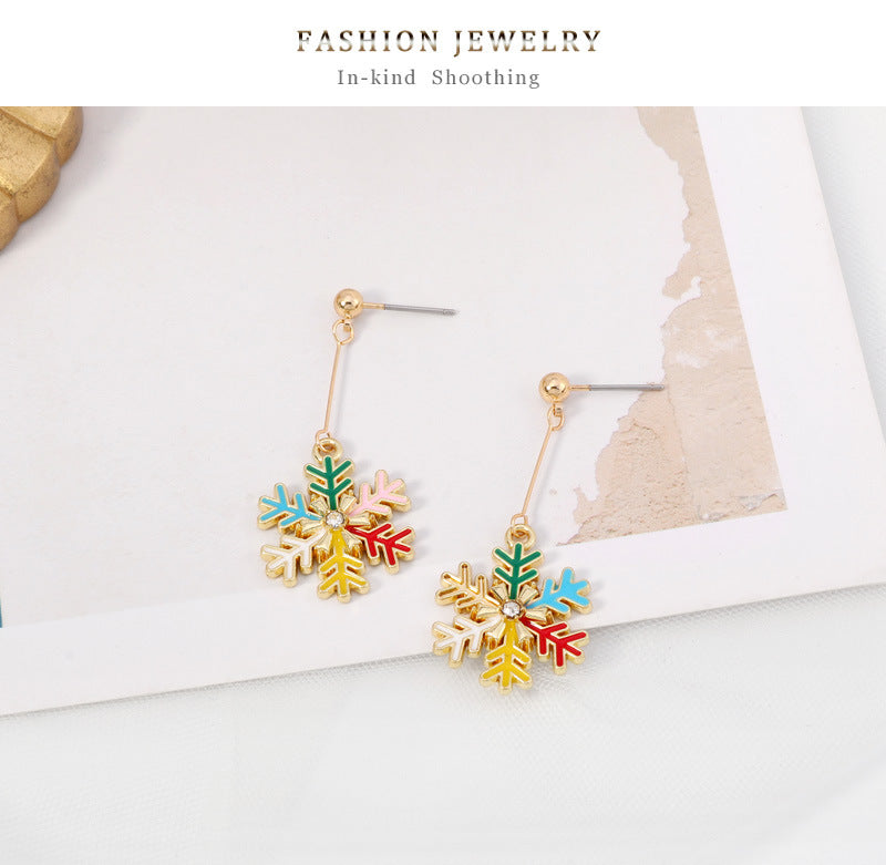 Fashion Christmas Snowflake Drop Earring for Women