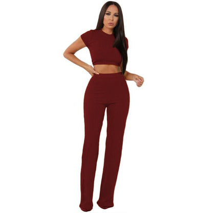 Leisure Elastic Two Pieces Women Outfits-STYLEGOING