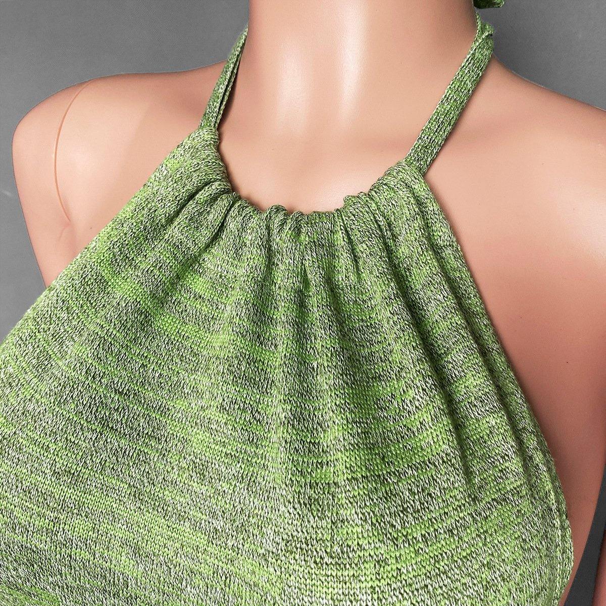 Holiday Sheath Halter Knitting Dresses-STYLEGOING