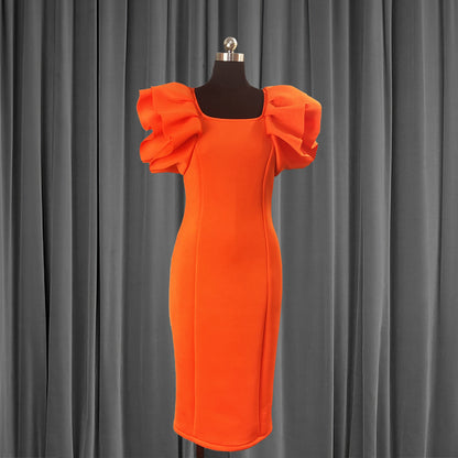 Elegant Orange Evening Party Dresses