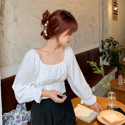 Summer Square Neckline Sexy Shirts Tops