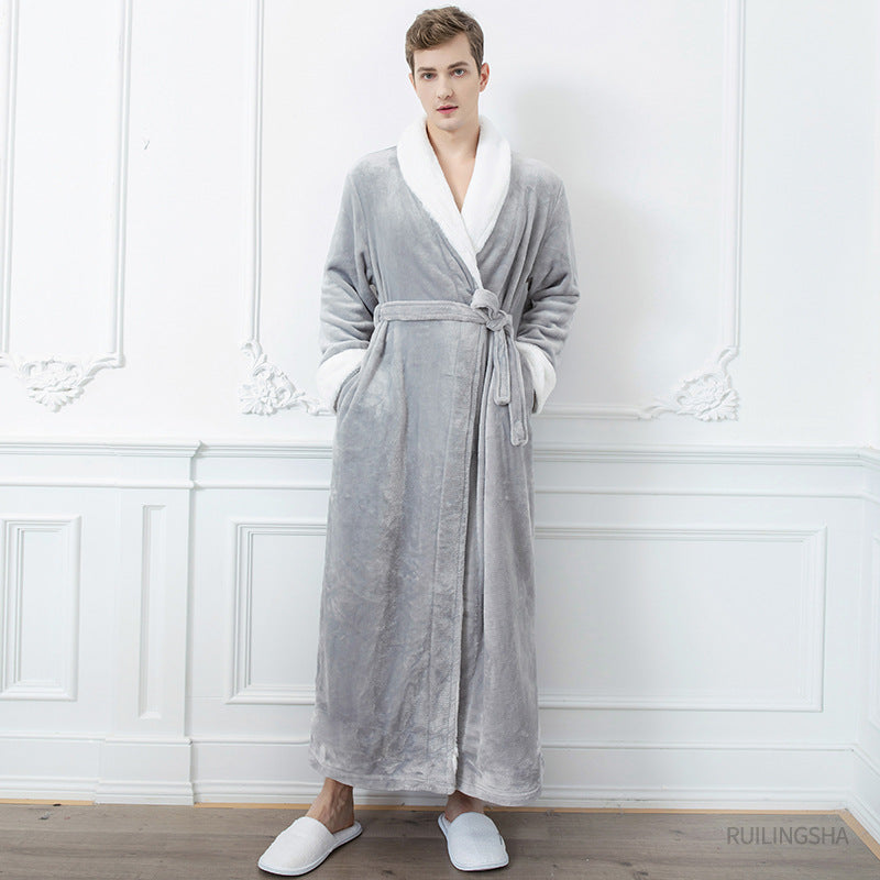 Winter Long Coral Fleece Sleepwear for Couple
