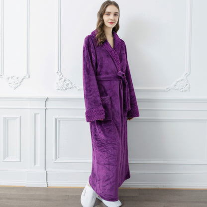 Winter Long Coral Fleece Sleepwear for Couple