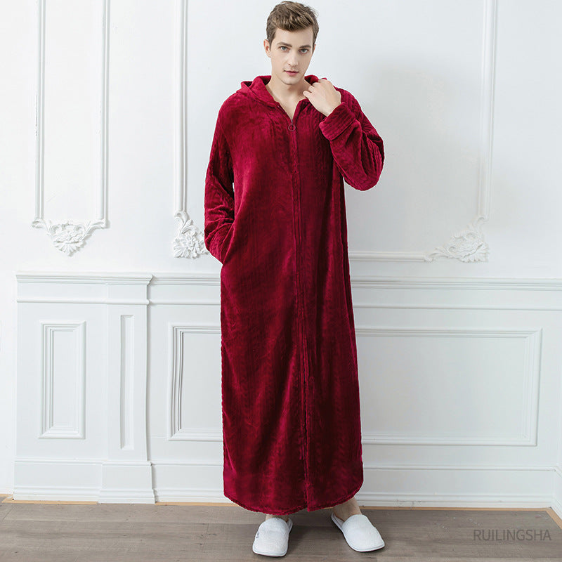 Winter Long Coral Fleece Sleepwear for Couple