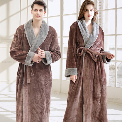 Winter Long Coral Fleece Sleepwear for Couple