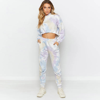 Casual Dyed Sports Two Pieces Outfits for Women