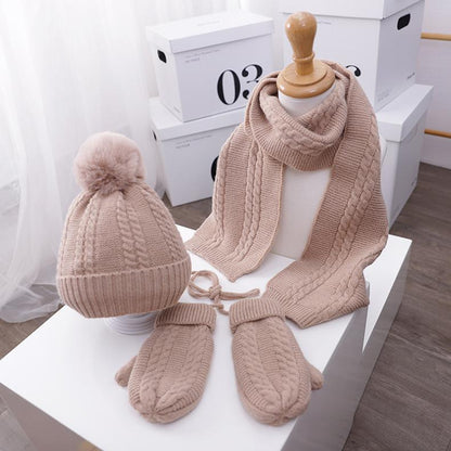 Kids Winter Kitting 3pcs/Set Hats&Scarfs&Gloves